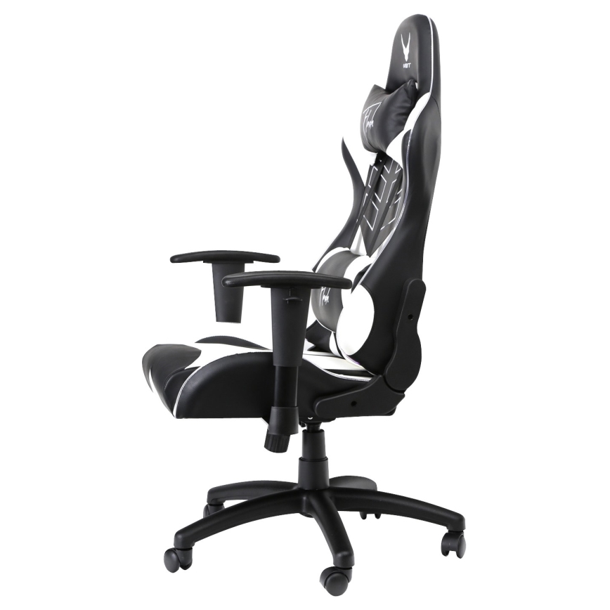 Gamer stol VARR Flash med LED RGB-lys + fjernbetjening sort/hvid