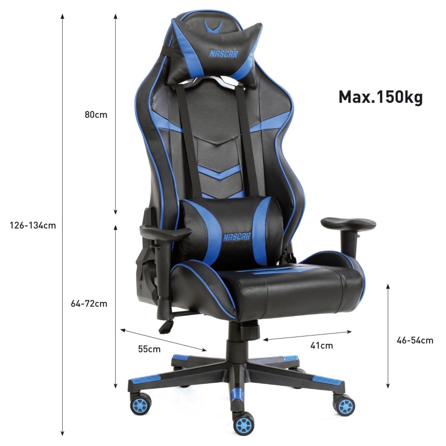Gamer stol VARR Nascar sort/blå