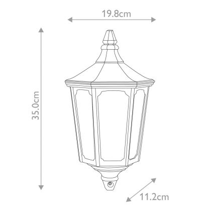 Garden Zone - Udendørs væglampe CRICKLADE 1xE27/60W/230V IP44