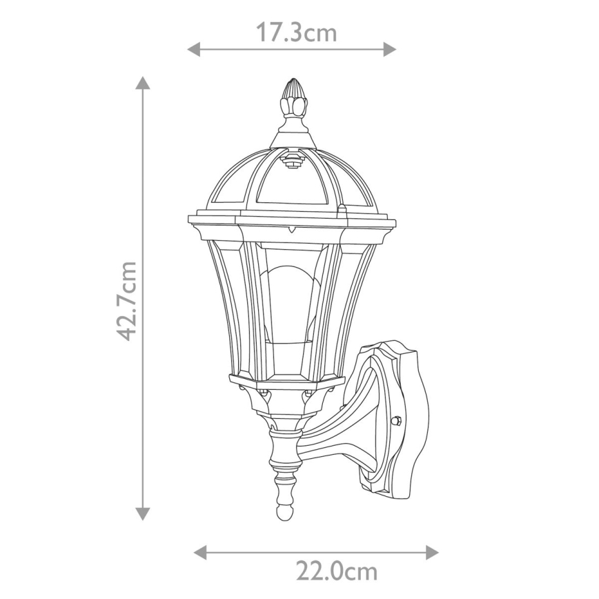 Garden Zone - Udendørs væglampe LEDBURY 1xE27/100W/230V IP44