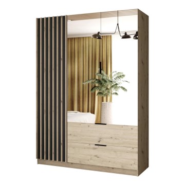 Garderobe med spejl VISTA 150x215 cm eg artisan/grafit