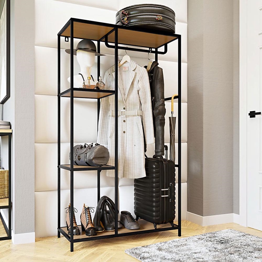 Garderobe til entré CARLO 167x90 cm sort/brun