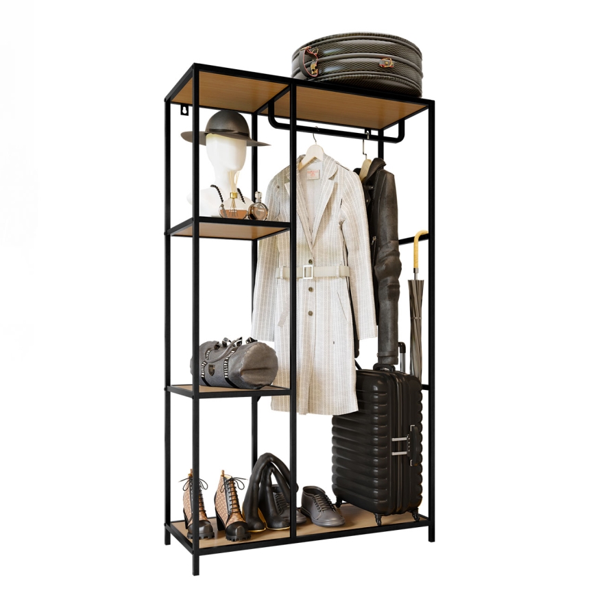 Garderobe til entré CARLO 167x90 cm sort/brun
