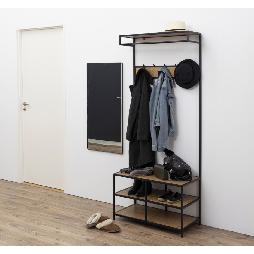 Garderobe til entré SARON eg/sort