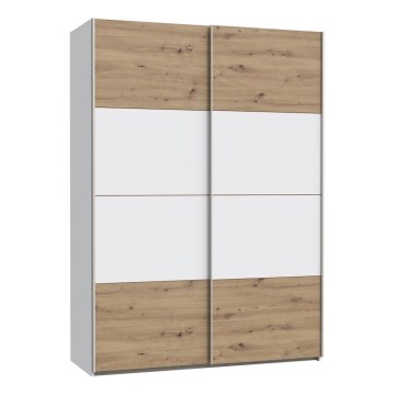 Garderobeskab KARO 150x210 cm hvid/eg Artisan