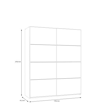 Garderobeskab KARO 170x210 cm grå/grøn