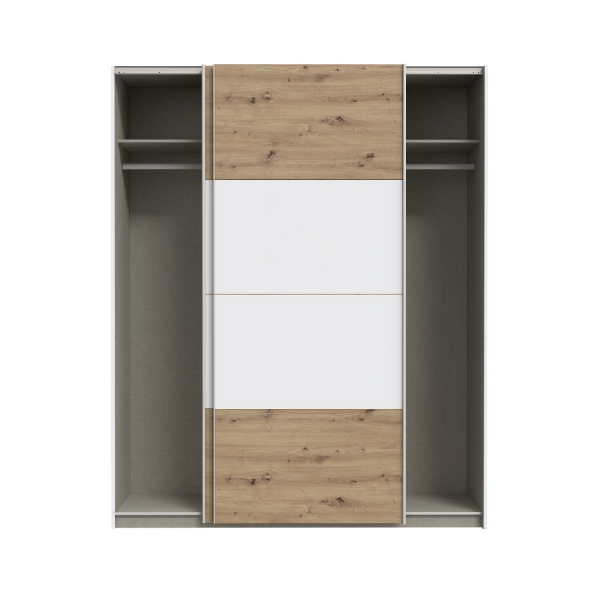 Garderobeskab KARO 170x210 cm hvid/artisan-eg