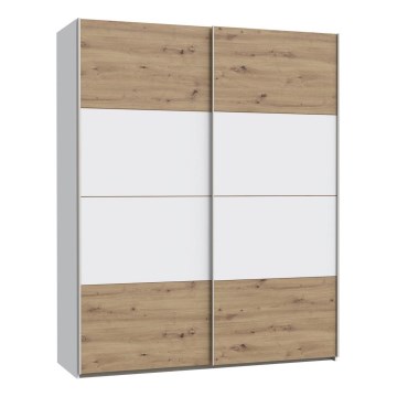 Garderobeskab KARO 170x210 cm hvid/artisan egetræ