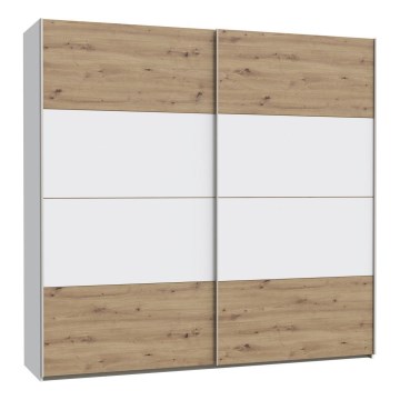 Garderobeskab KARO 220x210 cm hvid/artisan-eg