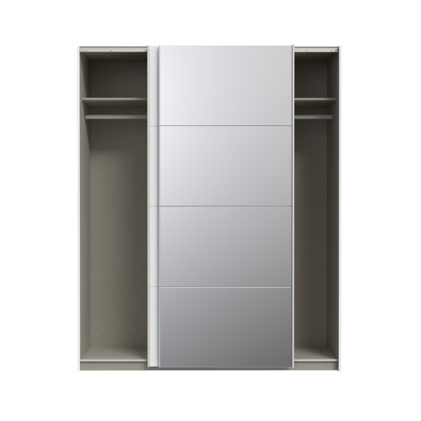 Garderobeskab KARO med spejl 170x210 cm, hvid