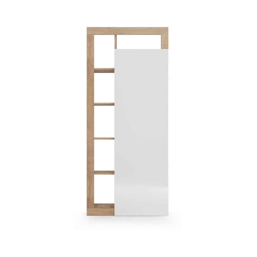 Garderobeskab LENOR 91x209 cm hvid/brun