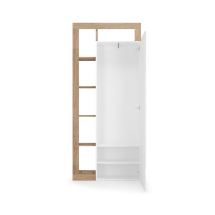 Garderobeskab LENOR 91x209 cm hvid/brun