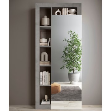 Garderobeskab LENOR 91x209 cm hvid/grå beton