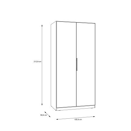 Garderobeskab MARO 100x213 cm i Artisan-eg