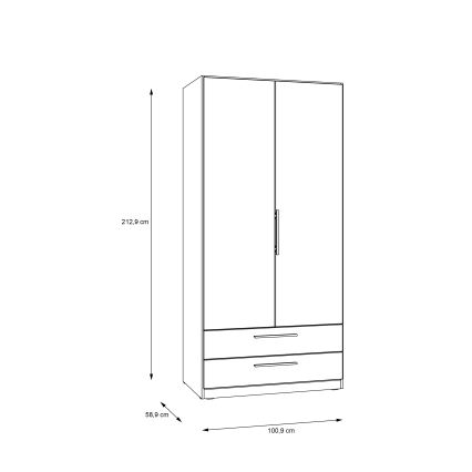 Garderobeskab MARO 100x213 cm i artisan-eg