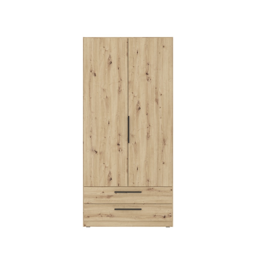 Garderobeskab MARO 100x213 cm i artisan-egetræ