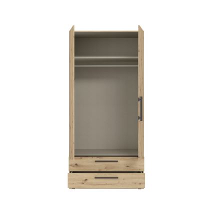 Garderobeskab MARO 100x213 cm i artisan-egetræ