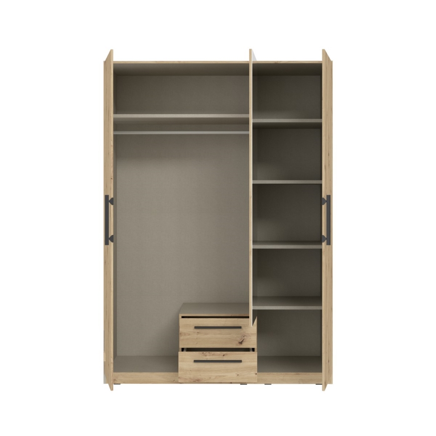Garderobeskab med spejl MARO 150x213 cm Artisan-eg