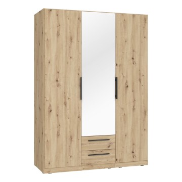 Garderobeskab med spejl MARO 150x213 cm i artisan-eg