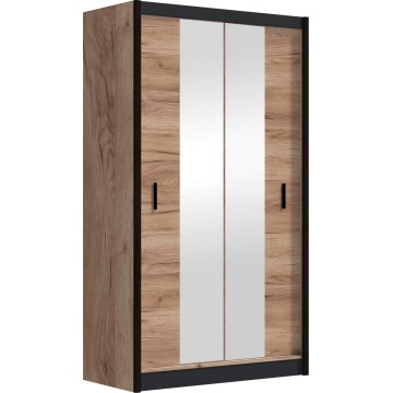 Garderobeskab med spejl MIRO 120x215 cm craft-eg/sort