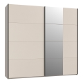 Garderobeskab med spejl ODEN 220x210 cm beige