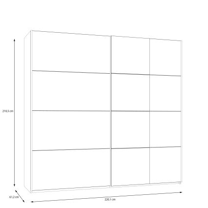 Garderobeskab med spejl ODEN 220x210 cm beige