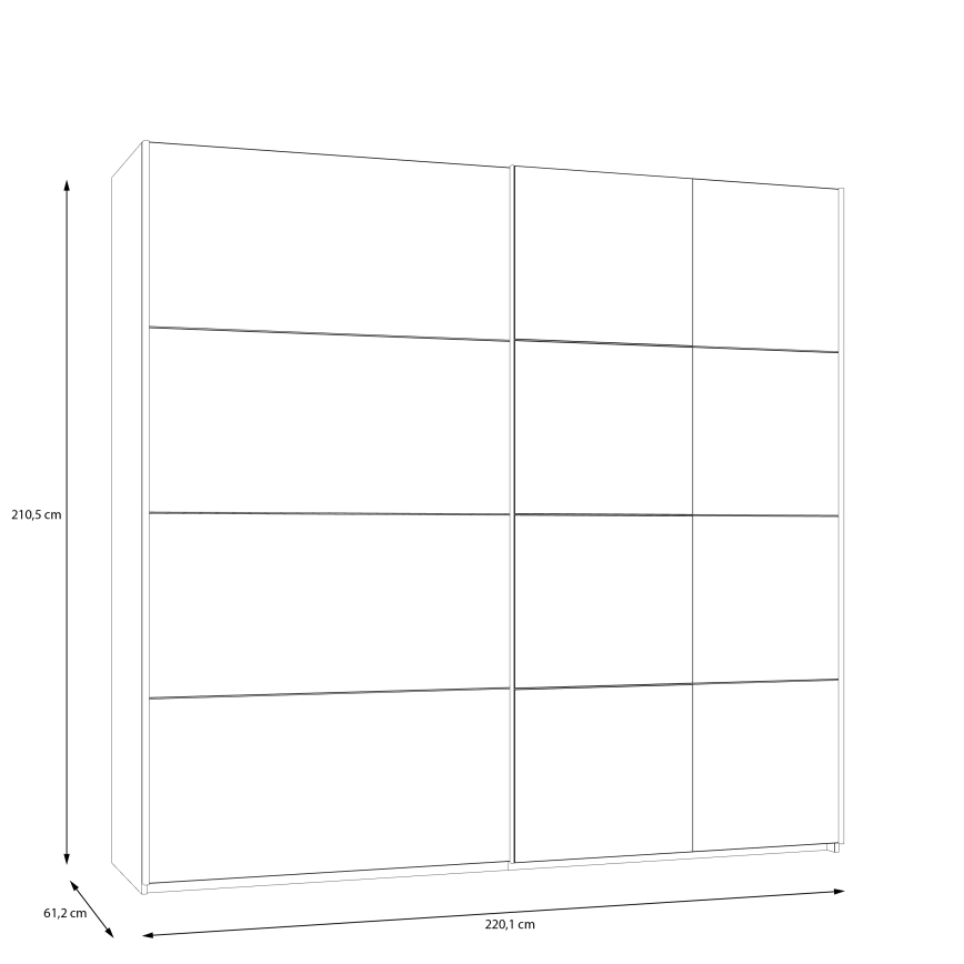 Garderobeskab med spejl ODEN 220x210 cm beige