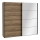 Garderobeskab med spejl OREN 220x210 cm, eg i artisan-finish