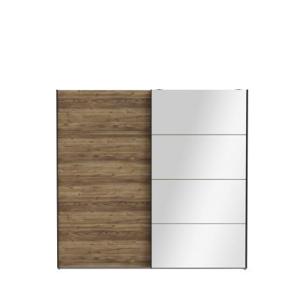 Garderobeskab med spejl OREN 220x210 cm, eg i artisan-finish
