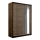 Garderobeskab med spejl SANTINO 150x215 cm eg craft/sort