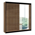 Garderobeskab med spejl SANTINO 203x215 cm eg craft/sort