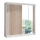 Garderobeskab med spejl SANTINO 203x215 cm hvid/eg craft