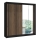 Garderobeskab med spejl SANTINO 203x215x61 cm sort/eg craft