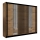Garderobeskab med spejl SANTINO 250x215 cm eg craft/sort