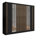 Garderobeskab med spejl SANTINO 250x215 cm sort/craft-eg