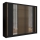 Garderobeskab med spejl SANTINO 250x215 cm sort/craft-eg