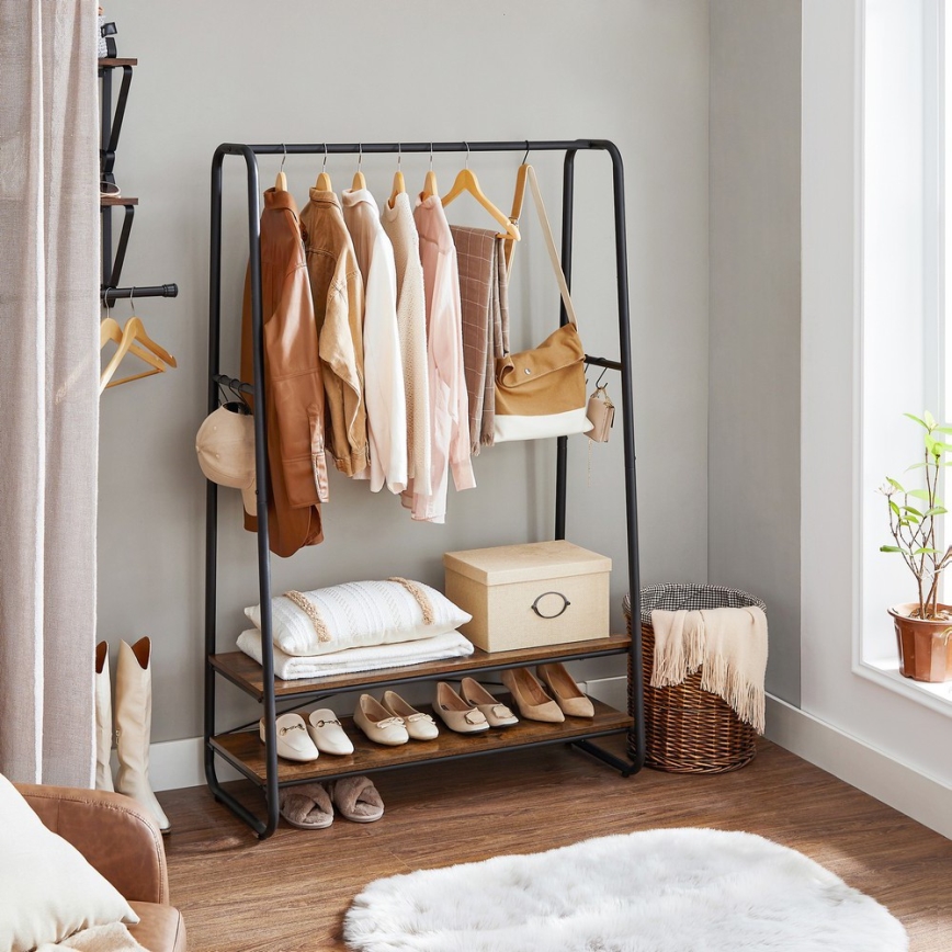 Garderobestativ LINEA brun/sort