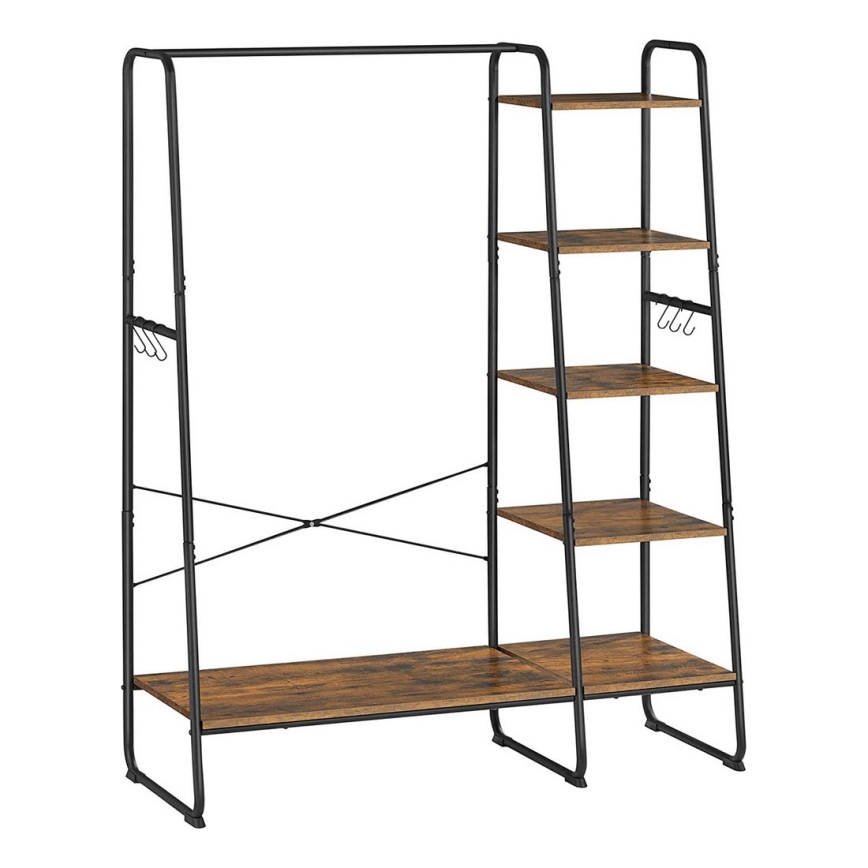 Garderobestativ LINEA, brun/sort