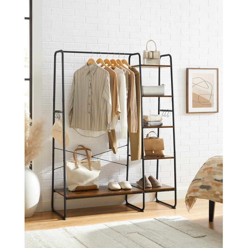 Garderobestativ LINEA, brun/sort