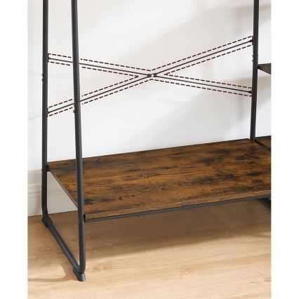 Garderobestativ LINEA, brun/sort