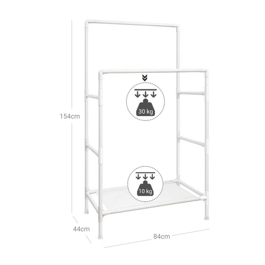 Garderobestativ LINEA, hvid