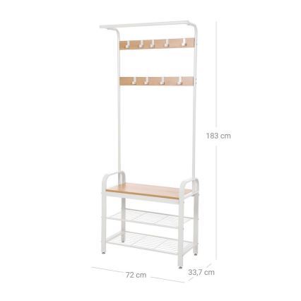 Garderobestativ NAVOR, brun/hvid