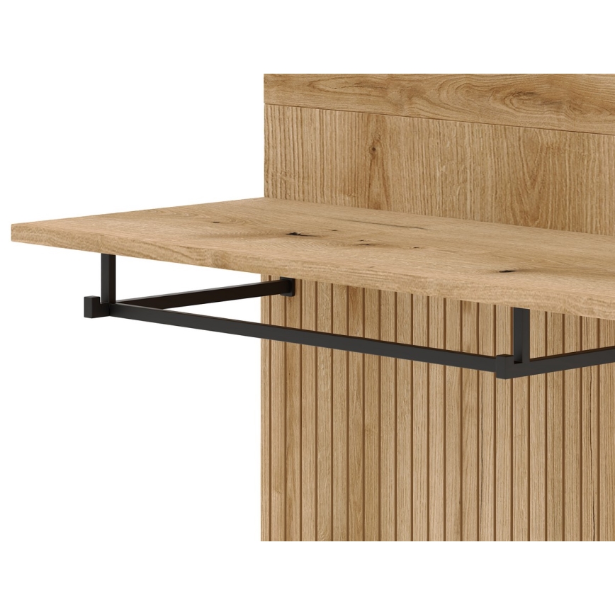 Garderobevæg med spejl SVEN brun/grafit