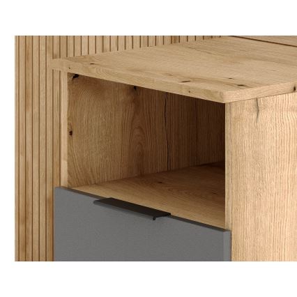 Garderobevæg med spejl SVEN brun/grafit