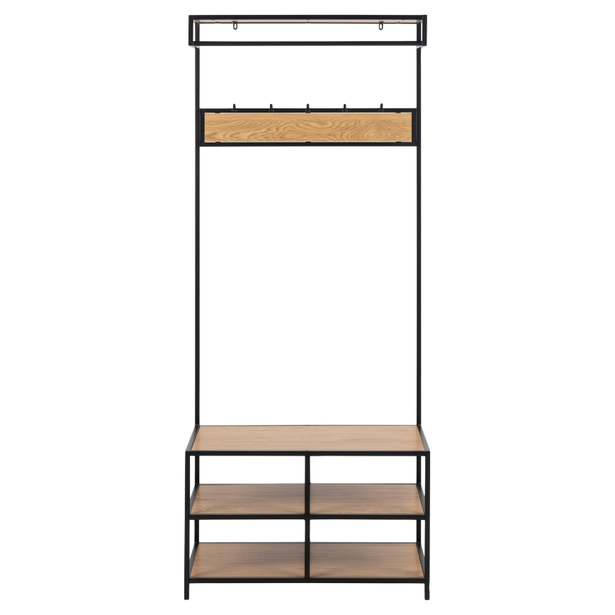 Garderobevæg SARON eg/sort