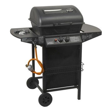 Gasgrill med 3 brændere, sort