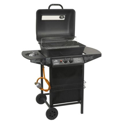 Gasgrill med 3 brændere, sort