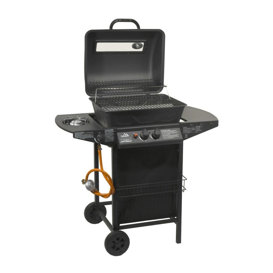 Gasgrill med 3 brændere, sort
