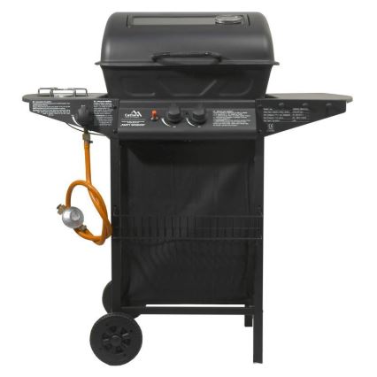Gasgrill med 3 brændere, sort