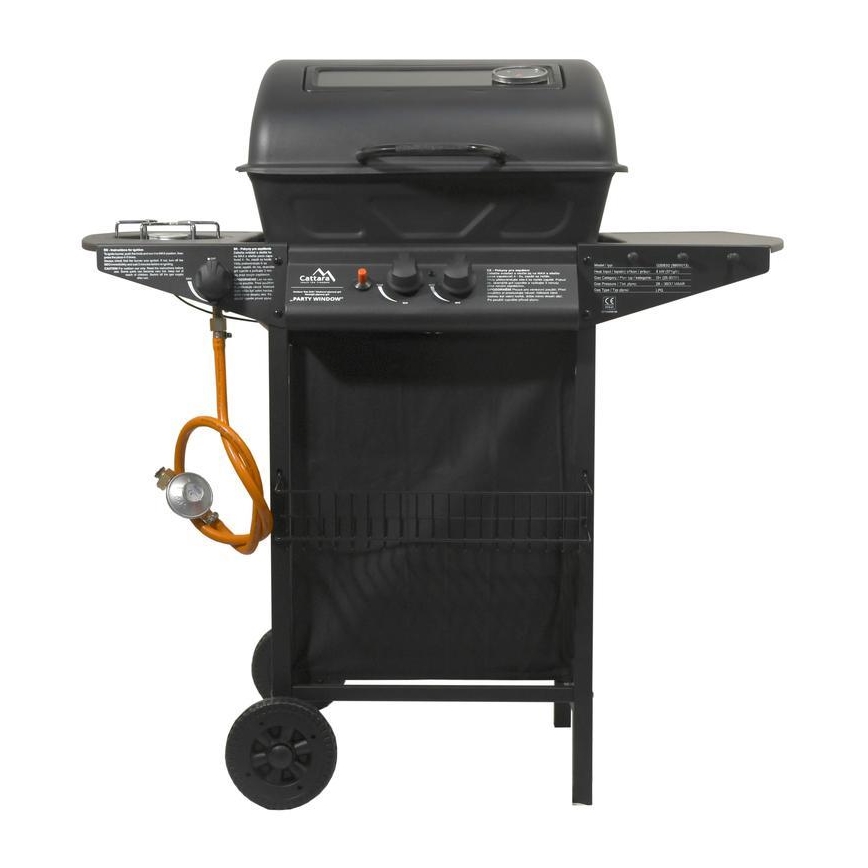 Gasgrill med 3 brændere, sort